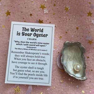 GANZ Silver Oyster Charm with Pearl